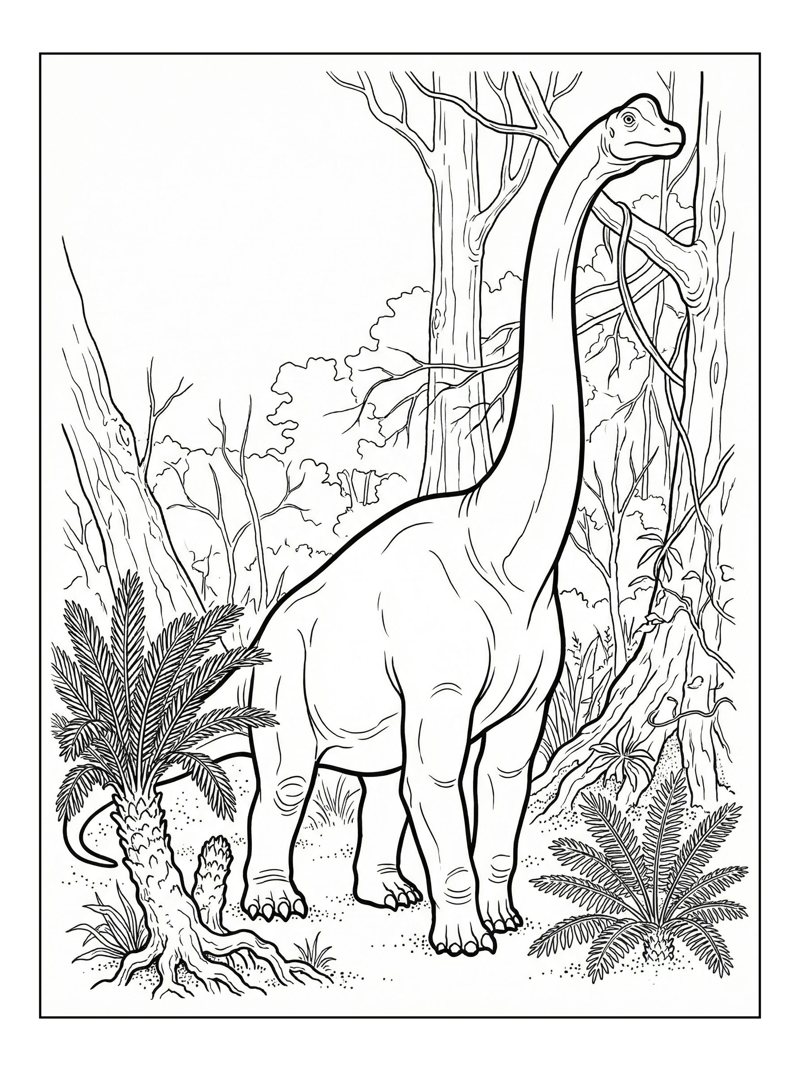 Brachiosaurus Standing Tall In Jungle