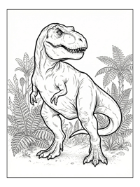 Tyrannosaurus Guarding Ancient Fern Field