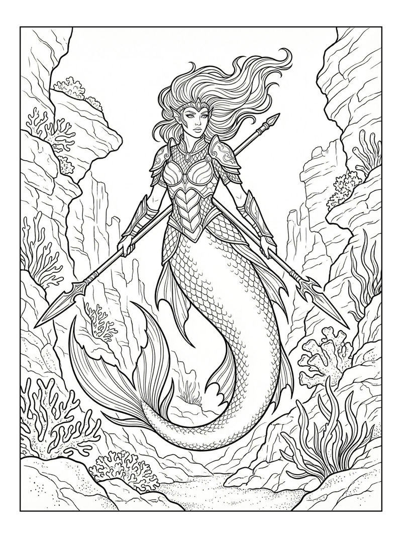 Mermaid Warrior Floating Deep Sea Trench