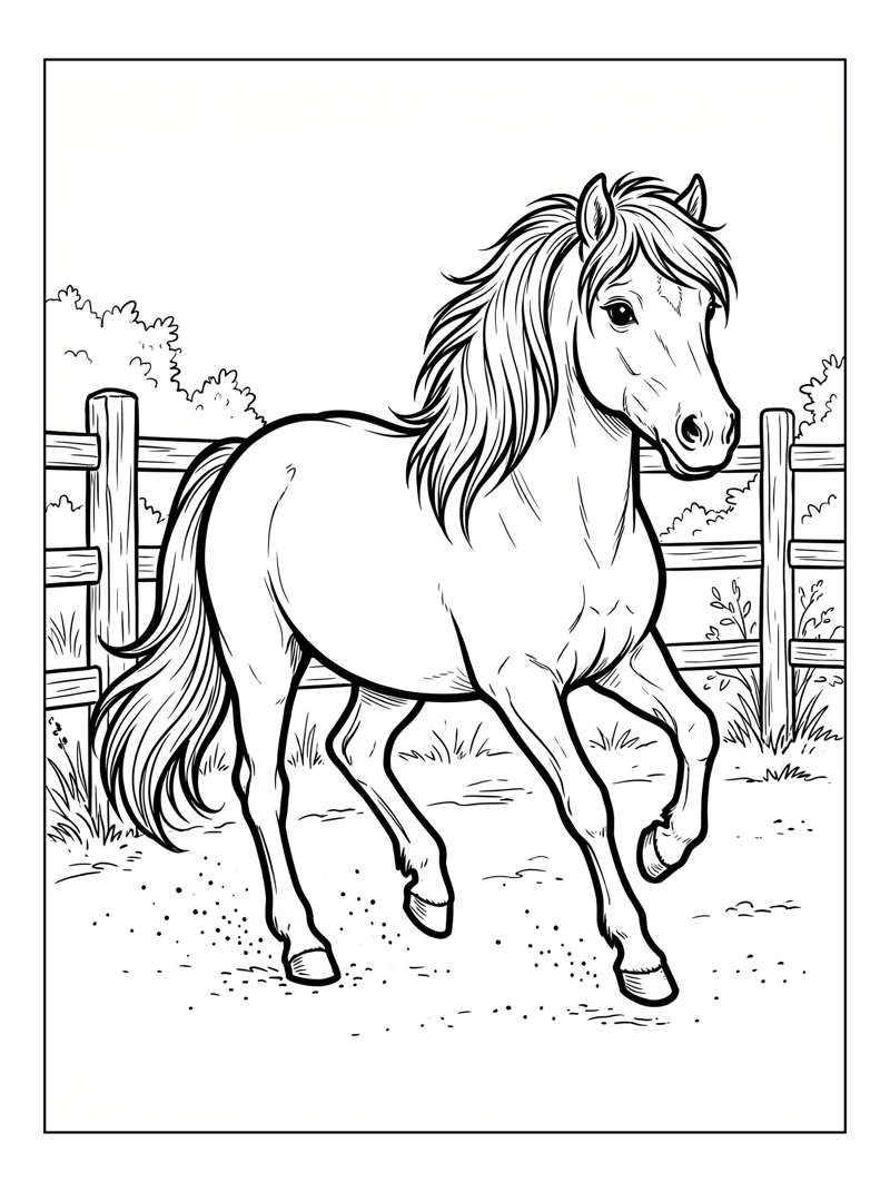 Shetland Pony Prancing In Paddock