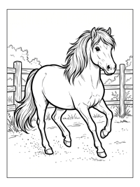 Shetland Pony Prancing In Paddock