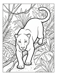 Jaguar Climbing Tree In Rainforest