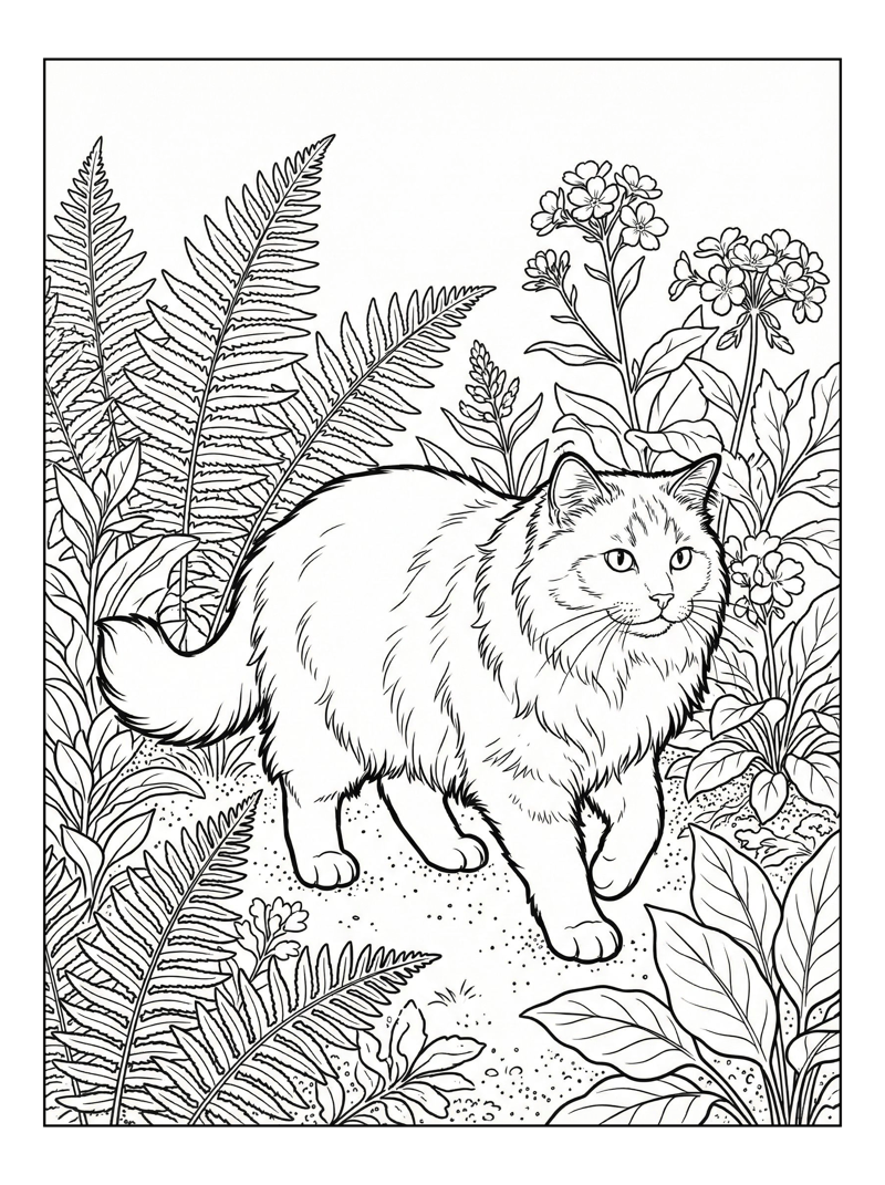 Ragdoll Cat Walking In Garden