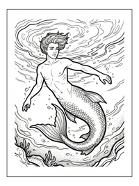 Merboy Floating In Ocean Surface