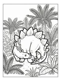 Stegosaurus Hatchling Guarding Forest