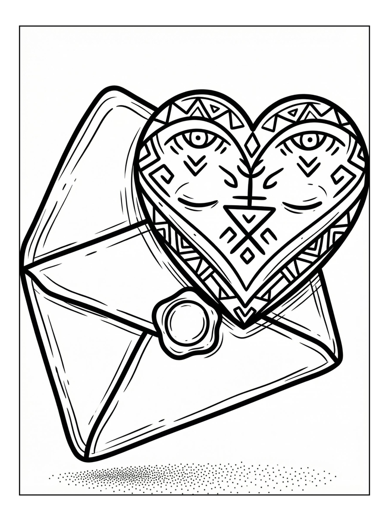 Tribal Heart Overlapping Envelope