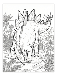 Stegosaurus Drinking In Swampy Marsh