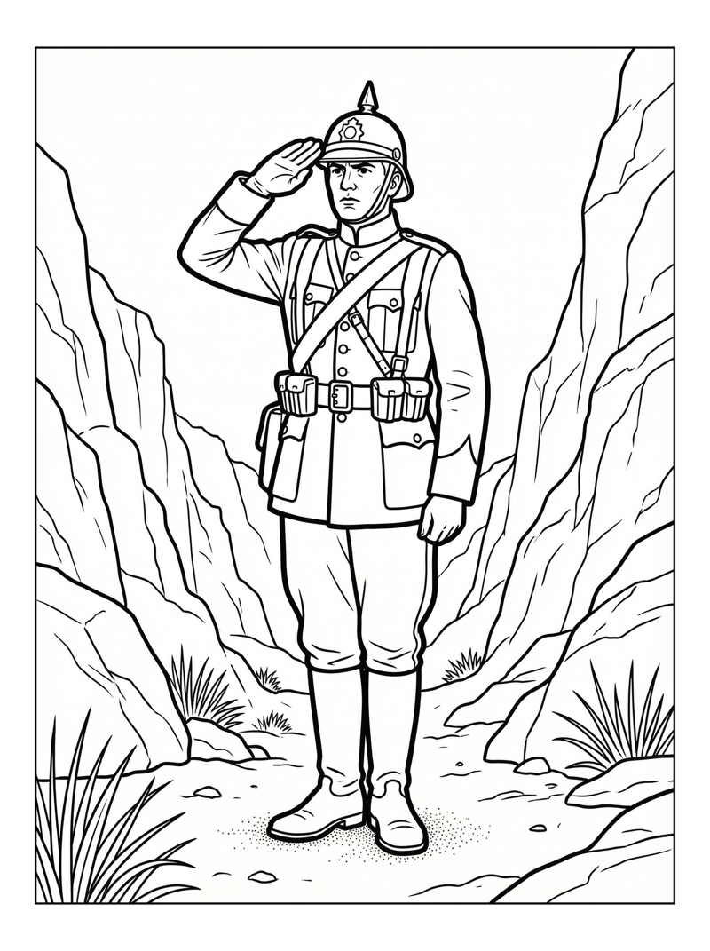 Heavy Cavalry Saluting In Mountain Pass