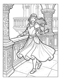 Warrior Princess Twirling Royal Balcony