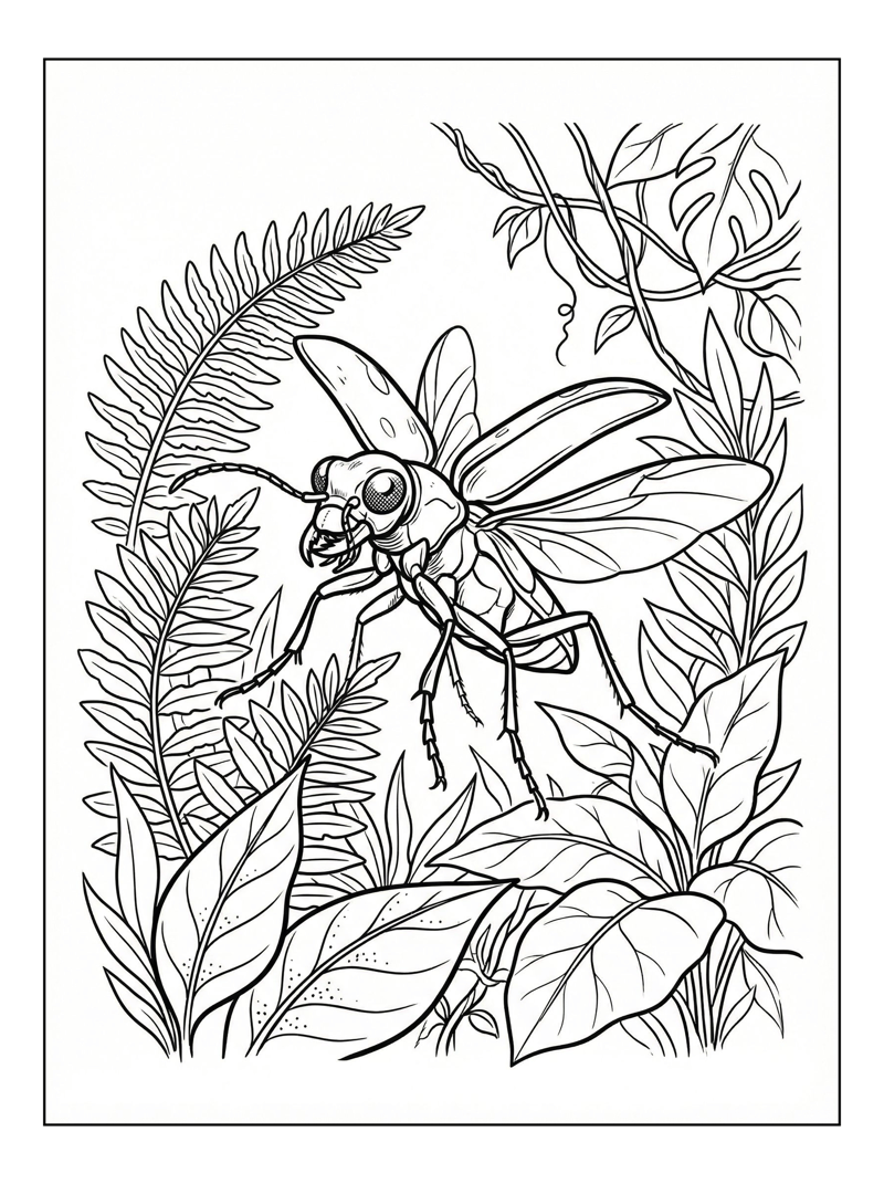 Tiger Beetle Flying In Tropical Plants