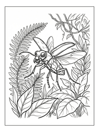 Tiger Beetle Flying In Tropical Plants