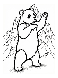 Giant Panda Posing In Mountains