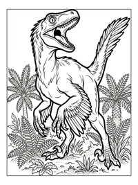 Velociraptor Roaring Prehistoric Jungle