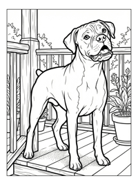Boxer Dog Standing On Front Porch