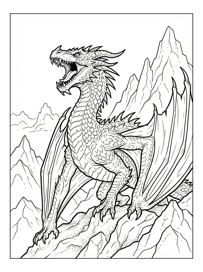 Mountain Dragon Roaring On Peak