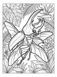 Hercules Beetle Flying Tropical Foliage