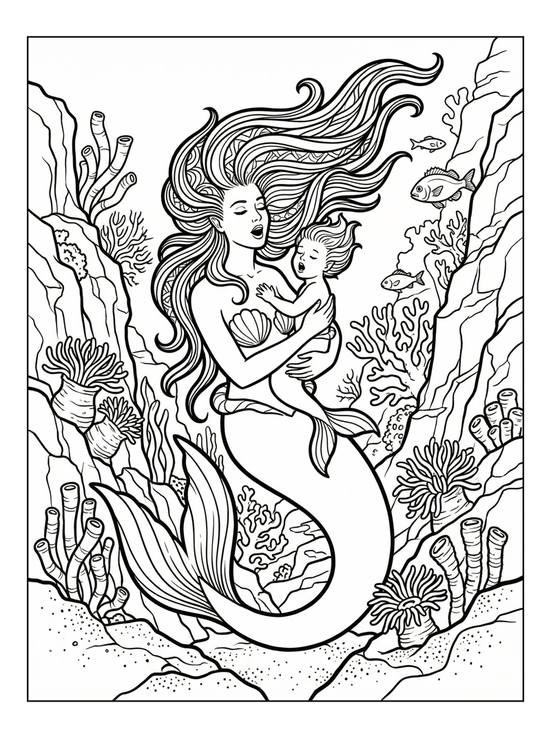 Mermaid Mother Singing Deep Sea Trench