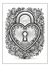 Heart Lock With Decorative Border