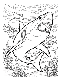 Megalodon Hunting Underwater Scene