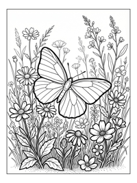 Radiant Sulphur Butterfly Gliding Wildflower