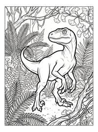 Baby Velociraptor Exploring Prehistoric Jungle