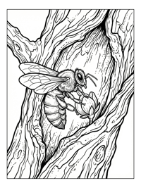 Bee Lands On Flower Bud Tree