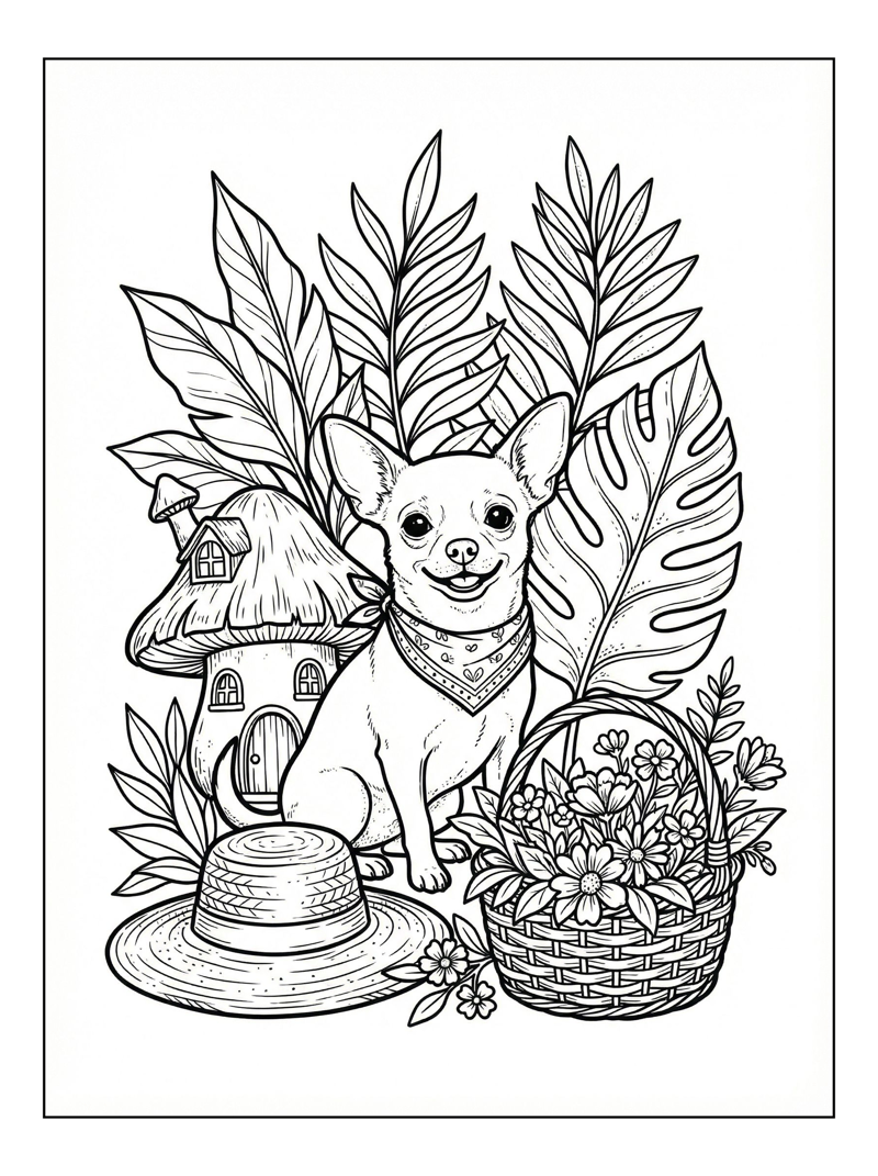 Chihuahua Dog Smiles Mushroom House