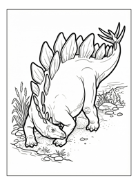 Stegosaurus Resting By River Bank