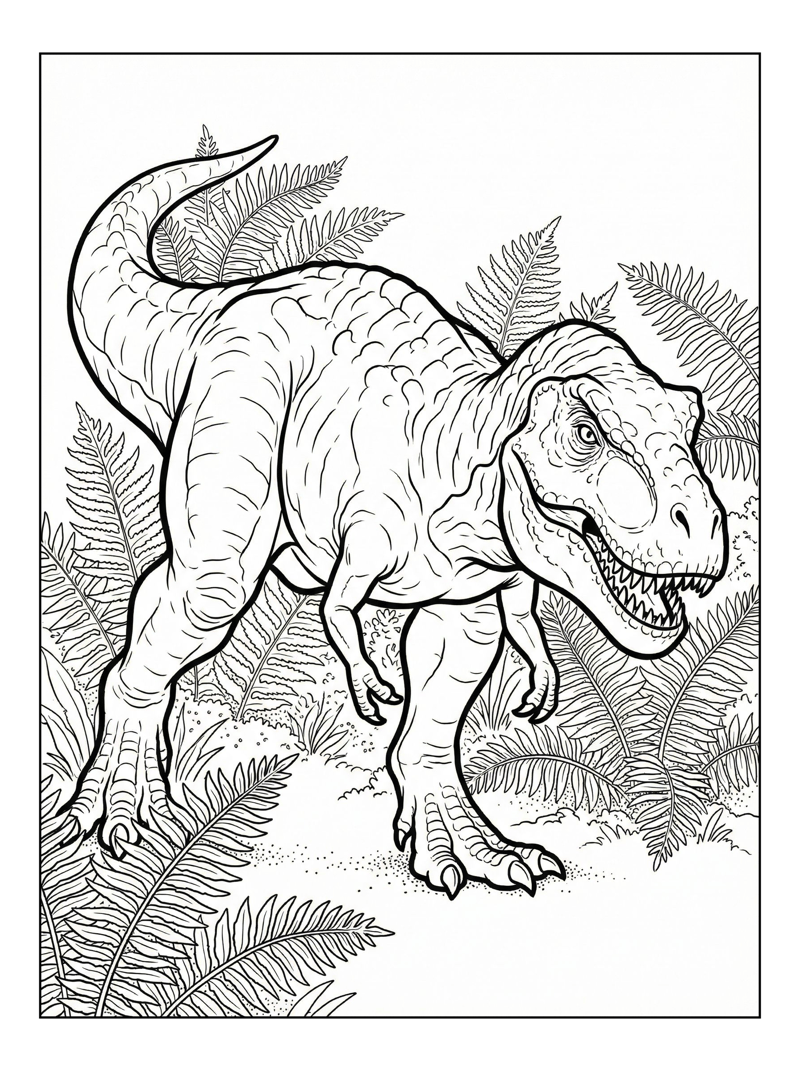 Tyrannosaurus Stalking Fern Field