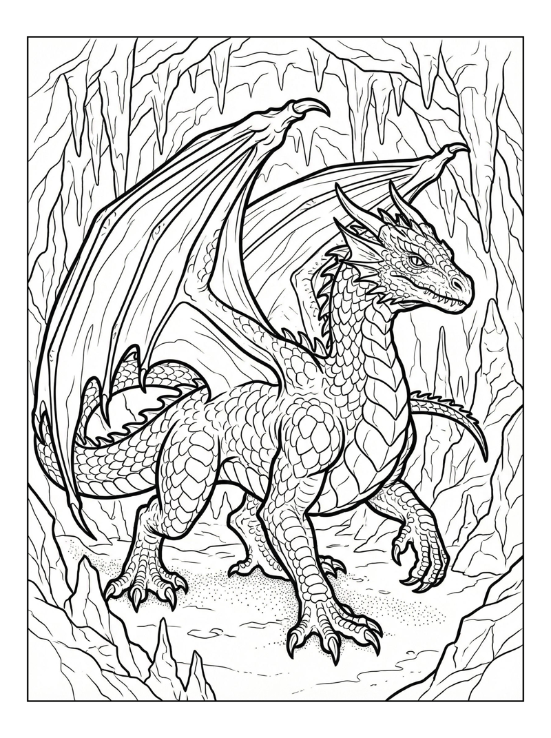 Forest Dragon Exploring Deep Cave