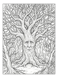 Ancient Sentinel Tree Face Deep Woods