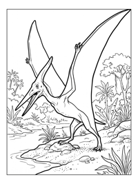 Pterodactyl Walking Ancient River