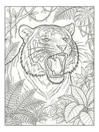 Siberian Tiger Roaring In Rainforest