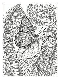 California Sister Butterfly on Leaf Ferns