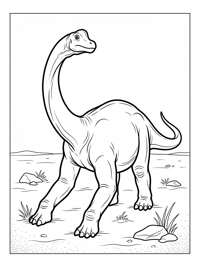 Baby Brachiosaurus Stretching In Plain
