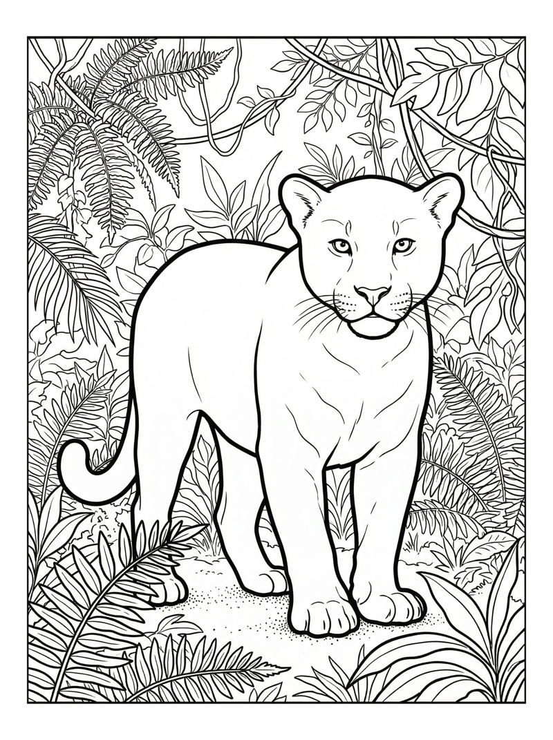 Young Jaguar Standing In Jungle