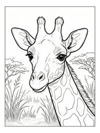 Baby Giraffe Watching In African Savanna