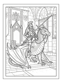 Dragon Knight Riding In Throne Room