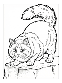Ragdoll Cat Crouching On Stone Ledge