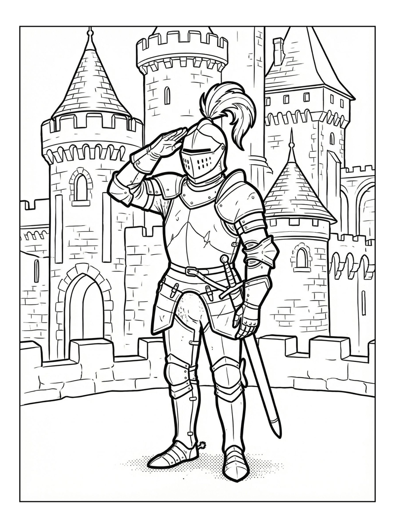 Knight Errant Saluting Stone Castle