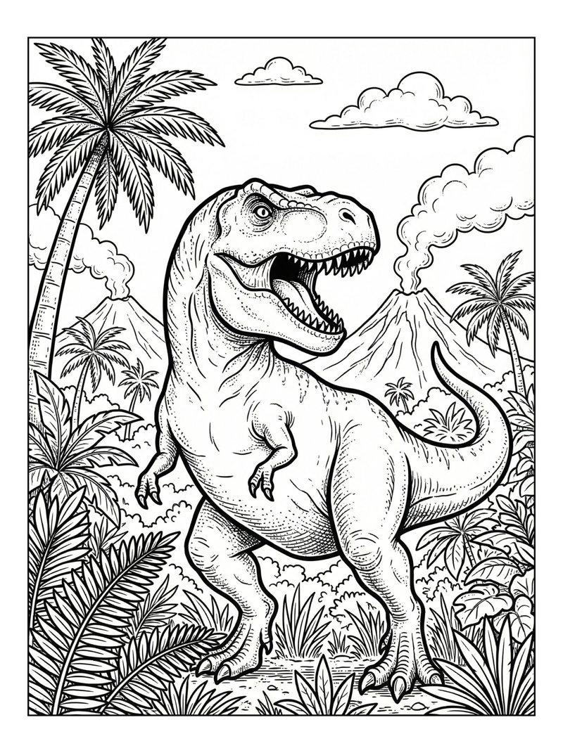 T-Rex Roaring in the Jungle