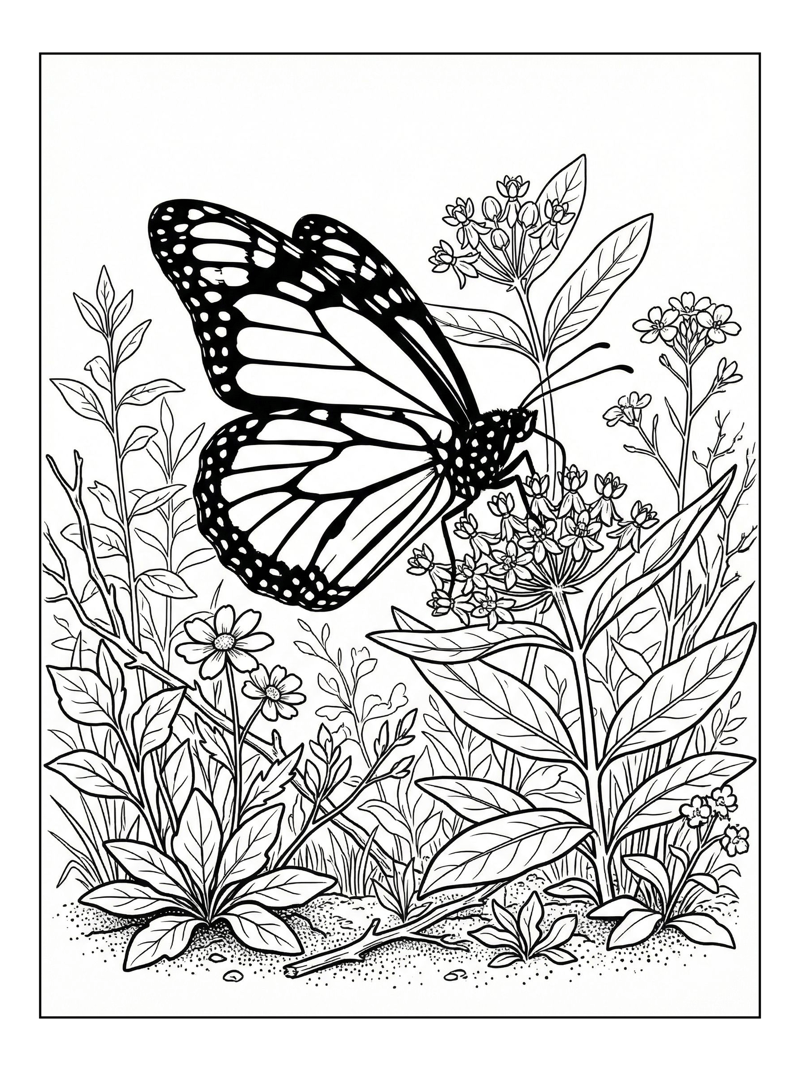 Monarch Butterfly Perching Forest Clearing