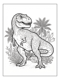 Tyrannosaurus Guarding Desert Oasis
