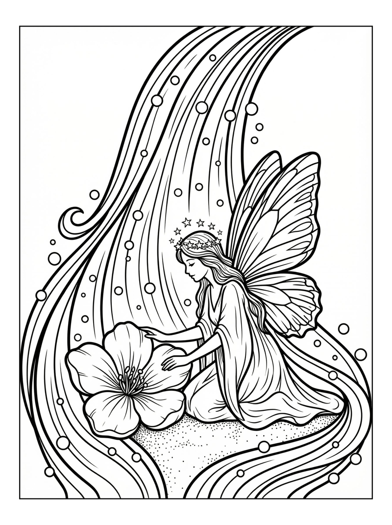 Star Fairy Tending To A Flower
