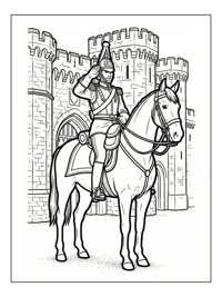 Cavalry Officer Saluting At Castle