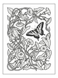 Eastern Tiger Swallowtail Butterfly Among Vines