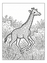 Rothschild Giraffe Running In Tall Grass