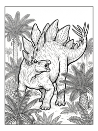 Stegosaurus Roaring In Fern Valley