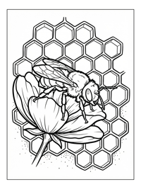 Mason Bee Crawling Petals Honeycomb