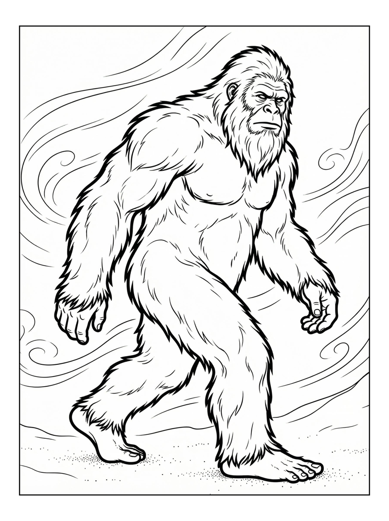 Guardian Yeti Walking Blizzard Landscape